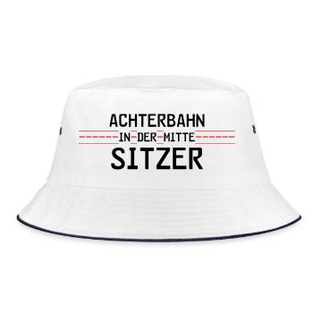 Achterbahnindermittesitzer - Bucket Hat - Weiß/Navy - Vorne