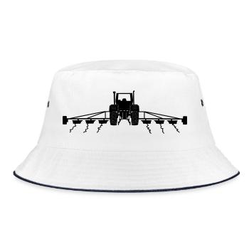 Landwirtschaft Traktor Bauernhof - Bucket Hat - Weiß/Navy - Vorne