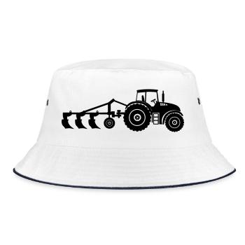 Farm Tractor Plow - Bucket Hat - white/navy - Front