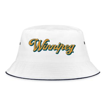 Winnipeg Retro Script - Bucket Hat - white/navy - Front