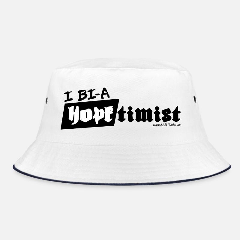 i bi a Hopftimist - ich bin ein - Optimist, Bucket Hat