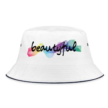 beautyful wunderschön - Bucket Hat - Weiß/Navy - Vorne