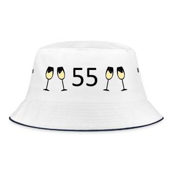 55th Birthday 55th Anniversary 55 Number 55 black - Bucket Hat - white/navy - Front