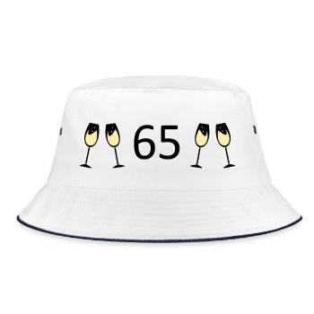 65e anniversaire 65 ans 65 Numéro 65 Noir - Bob - blanc/marine - Devant