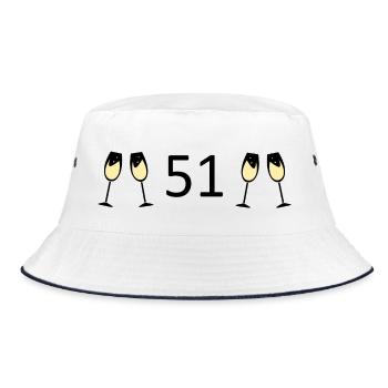 51e anniversaire 51 ans anniversaire 51 numéro 51 noir - Bob - blanc/marine - Devant