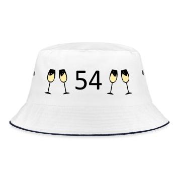 54.Geburtstag 54 Jahre Jubiläum 54 Zahl 54 - Bucket Hat - Weiß/Navy - Vorne