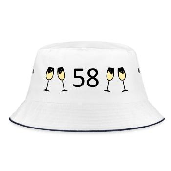 58e anniversaire 58 ans anniversaire 58 numéro 58 - Bob - blanc/marine - Devant
