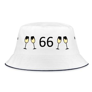 66th Birthday 66 Years Jubilee 66 Number 66 black - Bucket Hat - white/navy - Front