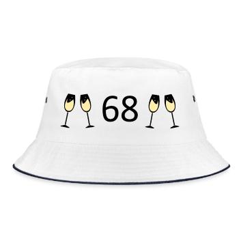 68th Birthday 68 Years Jubilee 68 Number 68 black - Bucket Hat - white/navy - Front