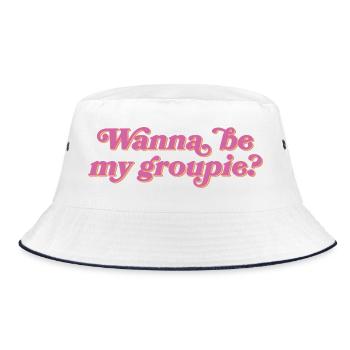 want to be my groupie? - Bucket Hat - white/navy - Front