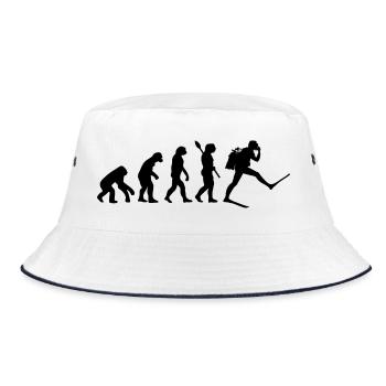 Scuba Diver Funny Human Evolution - Bucket Hat - white/navy - Front