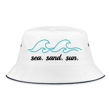 Vague, Mer, Sable, Soleil - Bob - blanc/marine - Devant