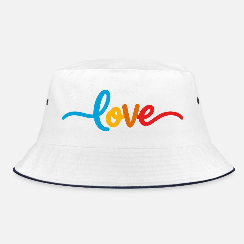 Herzliche Liebesbotschaft in Bunt Bucket Hat