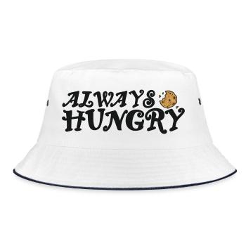 Always hungry mit Cookie - Bucket Hat - Weiß/Navy - Vorne