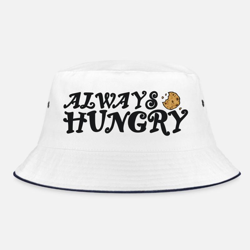 Always hungry mit Cookie - Bucket Hat - Weiß/Navy