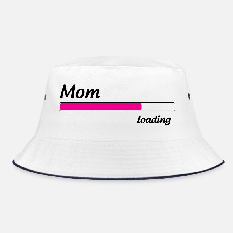Mama lädt... Bitte warten - Werdende Mutter - Bucket Hat - Weiß/Navy
