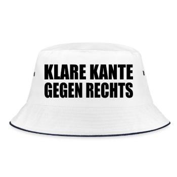 klare kante gegen rechts - Bucket Hat - Weiß/Navy - Vorne