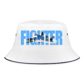Fighter Su-57 - Bucket Hat - white/navy - Front