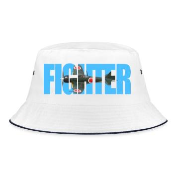 Fighter A6M Zero - Bucket Hat - white/navy - Front