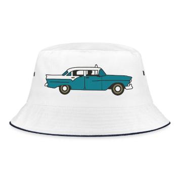 Voiture cubaine vintage - Bob - blanc/marine - Devant