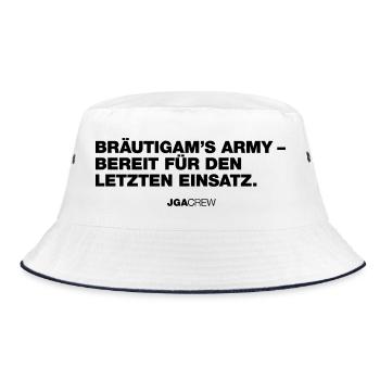 Bräutigams Army (JGA - Jungesellenabschied) - Bucket Hat - Weiß/Navy - Vorne