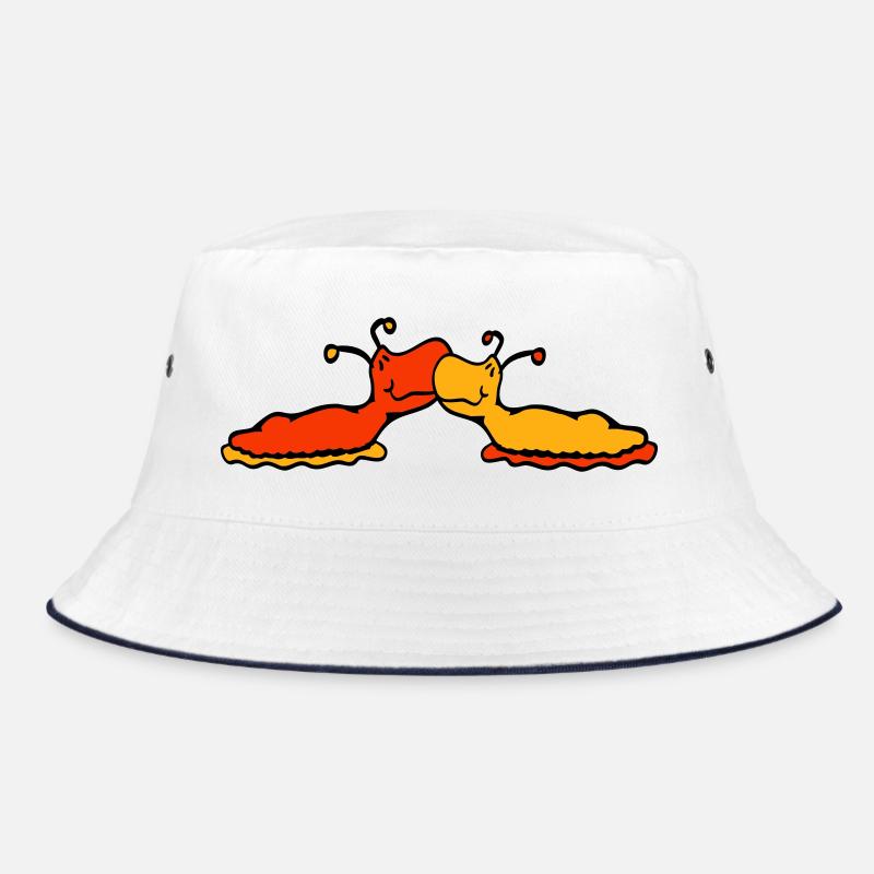 2 snails kiss two slugs couple love Bucket Hat