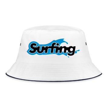 Surfing - Bucket Hat - Weiß/Navy - Vorne