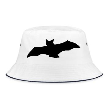 Bat Gothic: Symbol of Night & Freedom - Bucket Hat - white/navy - Front