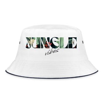 Jungle Vibes Tropical Lettering - Bucket Hat - white/navy - Front
