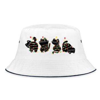  cat in christmas - Bucket Hat - white/navy - Front