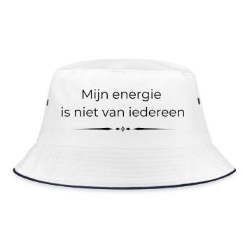 Borders Gift | My Energy Doesn't Belong to Everyone - Bucket Hat - white/navy - Front