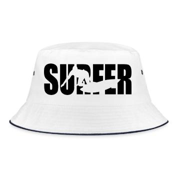 Classic Surfer Design – Waves & Freedom - Bucket Hat - white/navy - Front