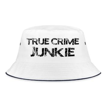 True Crime Junkie – Grunge Style für Crime Fans - Bucket Hat - Weiß/Navy - Vorne