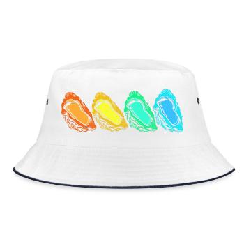 Austern - Bucket Hat - Weiß/Navy - Vorne