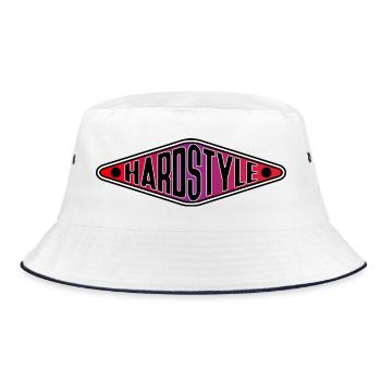 Hardstyle Shirt - Hardcore Techno Rave Vibes - Bucket Hat - white/navy - Front