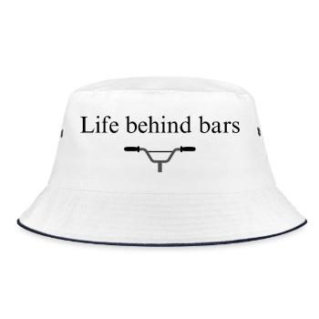 Life behind bars - bike gift idea - Bucket Hat - white/navy - Front