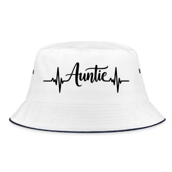Auntie Herzschlag – Tante Geschenk - Bucket Hat - Weiß/Navy - Vorne