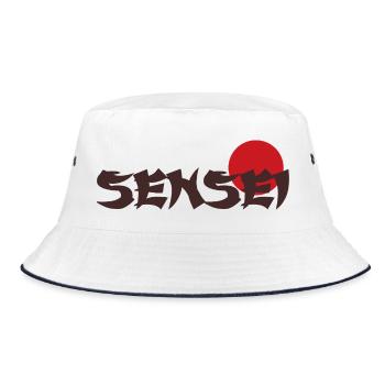 Sensei Text japan - Bucket Hat - Weiß/Navy - Vorne