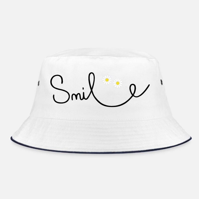 Flowery smile in cursive script Bucket Hat