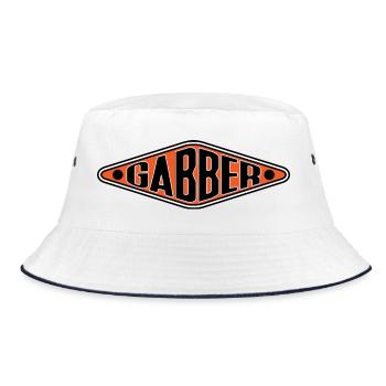 Gabber Shirt - Hardcore Techno Rave Vibes - Bucket Hat - white/navy - Front
