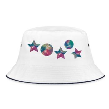  Sterne Weihnachten  - Bucket Hat - Weiß/Navy - Vorne