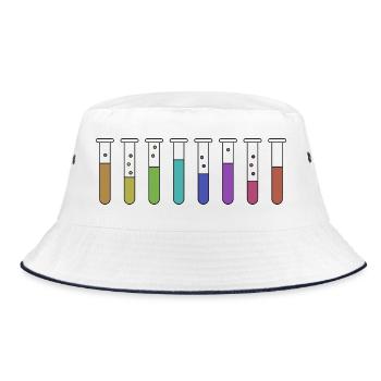 Test tubes with chemicals - Bucket Hat - white/navy - Front
