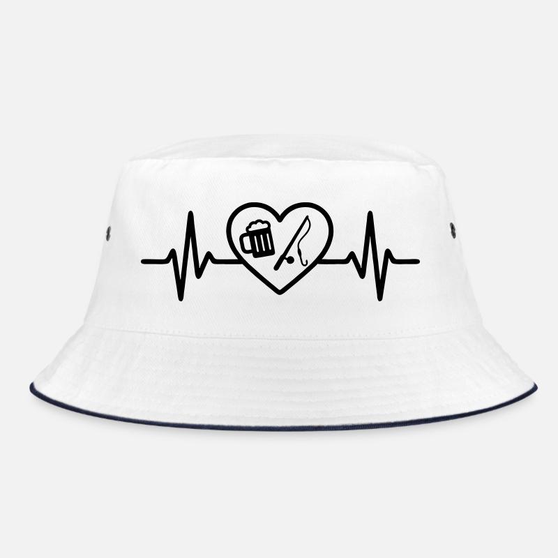 Herz Angeln Bier Bucket Hat