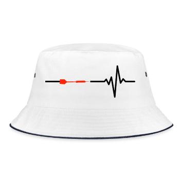 Darts Is My Life, Heartbeat, 180, Bulls Eye - Bucket Hat - white/navy - Front