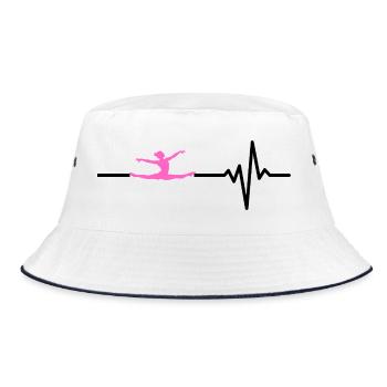 Gymnastics is my life, heartbeat, acrobatics - Bucket Hat - white/navy - Front