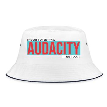 Audace : Rouge vif sur turquoise - Bob - blanc/marine - Devant