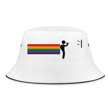 Rainbow Darter – Throw with Pride - Bucket Hat - white/navy - Front