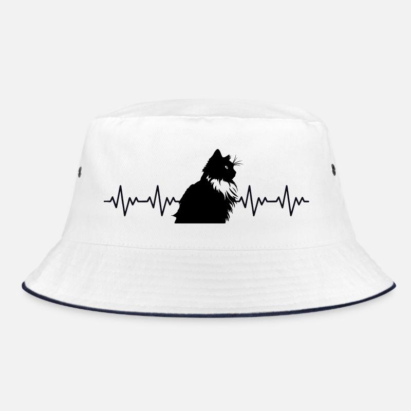 Ragdoll cat ECG heartbeat Bucket Hat