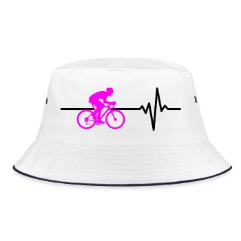 ROAD BIKE RIDING BIKE HEARTBEAT PINK BIKE - Bucket Hat - white/navy - Front