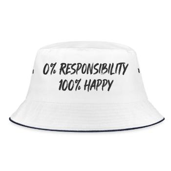 0% Responsibility 100% Happiness - Bucket Hat - white/navy - Front